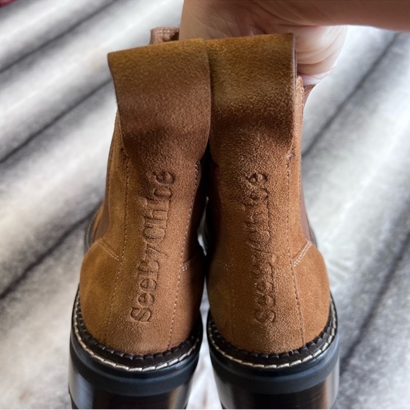See By Chloe Mallory Tan Suede Leather Chelsea Boots SB33082A - Picture 8 of 9